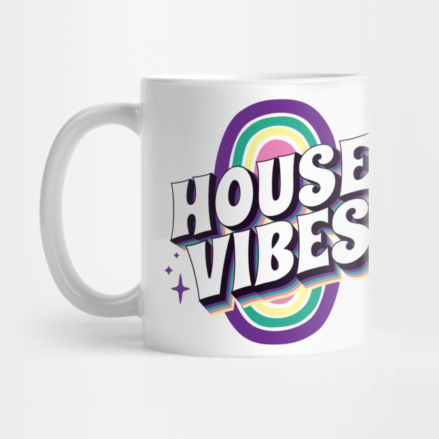 HOUSE MUSIC - House Vibes (purple/teal/yellow) by DISCOTHREADZ 